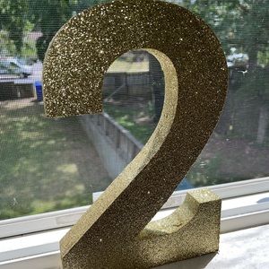 Gold and Glitter number Two Party Decorations